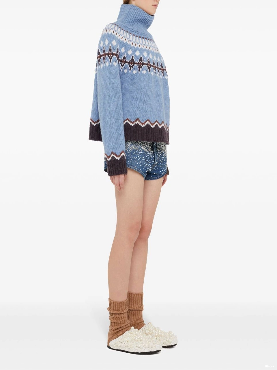 Cheap jumper Alanui intarsia-knit Women high-neck 0711
